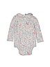 Baby Gap 100% Cotton Floral Gray Long Sleeve Onesie Size 18-24 mo - photo 2