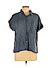 Thread & Supply 100% Lyocell Blue Short Sleeve Button-Down Shirt Size L - photo 1