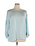 Ann Taylor 100% Polyester Blue 3/4 Sleeve Blouse Size XL - photo 1