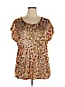PrettyGuide 100% Polyester Gold Short Sleeve Blouse Size XL - photo 1