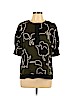 Diane von Furstenberg Green Short Sleeve Silk Top Size 10 - photo 1