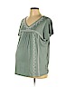 Old Navy - Maternity 100% Rayon Green Short Sleeve Blouse Size L - photo 1