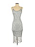 Basix II 100% Viscose Silver Cocktail Dress Size M - photo 1