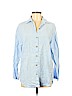 Soft Surroundings 100% Linen Blue Long Sleeve Button-Down Shirt Size M (petite) - photo 1
