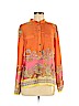 H&M 100% Polyester Orange Long Sleeve Blouse Size 8 - photo 1