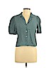 Zara 100% Viscose Teal Short Sleeve Blouse Size L - photo 1