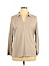 INC International Concepts Gray Long Sleeve Blouse Size XL - photo 1