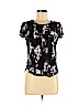 Simply Vera Vera Wang 100% Rayon Black Short Sleeve Top Size M (petite) - photo 1