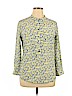 Equipment 100% Silk Yellow Long Sleeve Silk Top Size L - photo 1