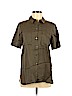 Theory 100% Lyocell Green Short Sleeve Button-Down Shirt Size 6 - photo 1