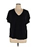 Lane Bryant 100% Cotton Black Short Sleeve T-Shirt Size 14 - photo 1