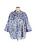 Catherines 100% Cotton Blue 3/4 Sleeve Button-Down Shirt Size 4X - photo 1