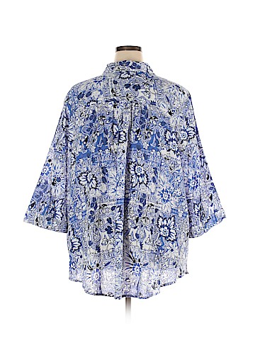 Catherines 3/4 Sleeve Button-Down Shirt (view 2)
