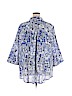 Catherines 100% Cotton Blue 3/4 Sleeve Button-Down Shirt Size 4X - photo 2
