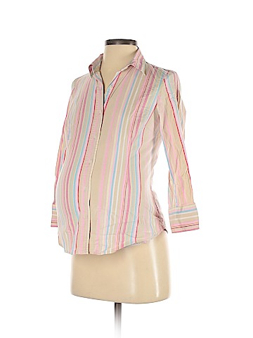Motherhood 3/4 Sleeve Button-Down Shirt (view 1)