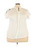 Unbranded 100% Polyester Ivory Short Sleeve Blouse Size 3X - photo 1