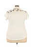 Unbranded 100% Polyester Ivory Short Sleeve Blouse Size 3X - photo 2