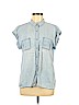 Mossimo Supply Co. 100% Lyocell Blue Short Sleeve Button-Down Shirt Size M - photo 1