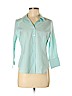 Talbots 100% Cotton Blue Long Sleeve Button-Down Shirt Size 8 (petite) - photo 1