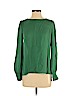 J.Crew 100% Silk Green Long Sleeve Silk Top Size 2 (petite) - photo 1