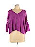 Ali & Kris 100% Polyester Purple 3/4 Sleeve Blouse Size L - photo 1