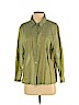 Eileen Fisher 100% Cotton Green 3/4 Sleeve Button-Down Shirt Size L - photo 1