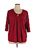 Riders by Lee Red 3/4 Sleeve Top Size 1X - photo 1