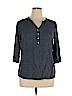 Croft & Barrow 100% Rayon Blue 3/4 Sleeve Blouse Size XL - photo 1