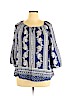 Fred David 100% Rayon Blue Long Sleeve Blouse Size XL - photo 1