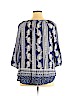 Fred David 100% Rayon Blue Long Sleeve Blouse Size XL - photo 2