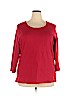 Karen Scott 100% Cotton Red Long Sleeve Top Size 2X - photo 1