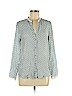 Zara 100% Silk Blue Long Sleeve Silk Top Size M - photo 1