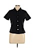 Amy Byer 100% Polyester Black Short Sleeve Button-Down Shirt Size 16 - photo 1