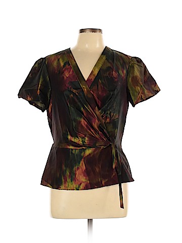 Lafayette 148 New York Short Sleeve Silk Top (view 1)