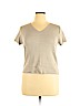 Lizwear by Liz Claiborne Tan Short Sleeve Silk Top Size XL - photo 1