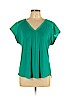 Adrienne Vittadini Blue Short Sleeve Top Size L - photo 1