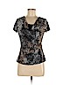 Brittany Black Brown Short Sleeve Top Size M (petite) - photo 1