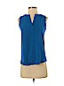 Ann Taylor LOFT 100% Polyester Blue Sleeveless Blouse Size XXS (petite) - photo 1