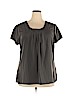 Lands' End 100% Polyester Gray Short Sleeve Blouse Size 18W - photo 1
