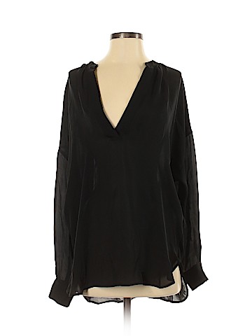 Vince. Long Sleeve Silk Top (view 1)