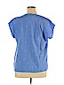 Lands' End 100% Polyester Blue Short Sleeve Blouse Size 14 - photo 2
