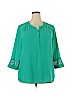 Van Heusen 100% Polyester Green 3/4 Sleeve Blouse Size XXL - photo 1