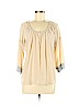 Ella Moss 100% Silk Ivory 3/4 Sleeve Silk Top Size M - photo 1