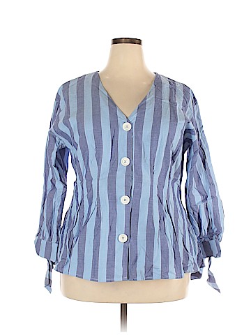ELOQUII Long Sleeve Button-Down Shirt (view 1)
