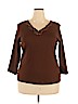 Jones New York 100% Cotton Brown Long Sleeve Top Size 2X - photo 1