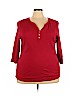 Karen Scott 100% Cotton Red Long Sleeve T-Shirt Size 3X - photo 1