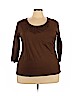 Charter Club Brown Long Sleeve T-Shirt Size 3X - photo 1