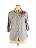 Eden & Olivia 100% Polyester Black Long Sleeve Button-Down Shirt Size XL - photo 1