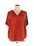 Ann Taylor LOFT 100% Polyester Orange Short Sleeve Blouse Size 18 - photo 1