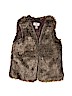 Old Navy Solid Gray Faux Fur Vest Size 8 - photo 1